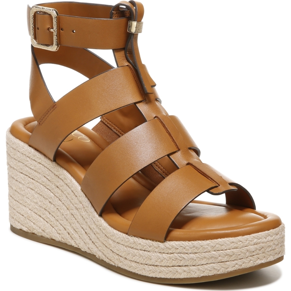 Franco Sarto Palms Espadrille Wedge Sandals - Cuoio Leather